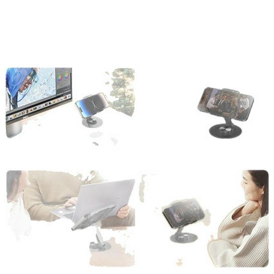 All-Metal Phone Stand with 360° Rotation and Adjustable Height, Ideal for iPad and Tablet Storage and Display.