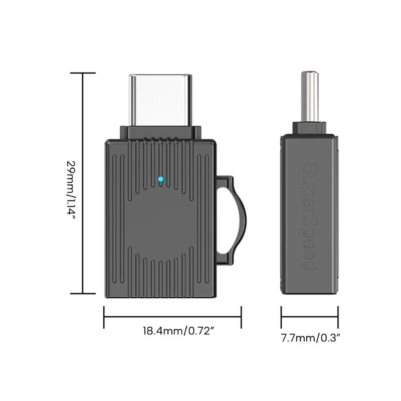 JS-103 USB to Type-C 3.0 Converter High Speed U Disk Zinc Alloy OTG Adapter for Laptop Computer