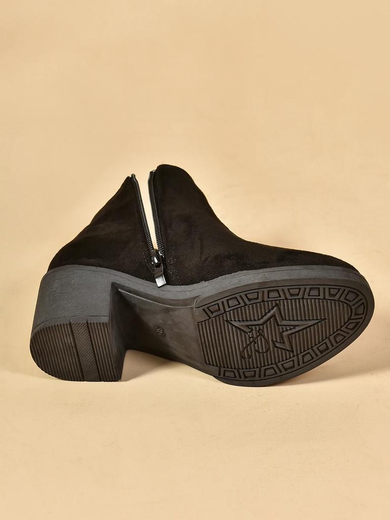 Stivali con plateau da donna, stivaletti da donna, moda autunnale, eleganti, in finta pelle scamosciata, eleganti, concisi, colori solidi, stivaletti con tacco alto