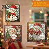Santa Claus Snowman Patterns Colorful Acrylic Suncatcher, Stained Glass Style Christmas Hanging Ornaments, Durable Pieces Cat Pattern Sun Catcher