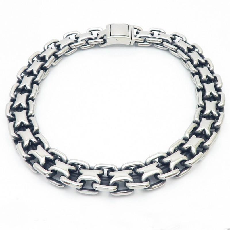 Stainless Steel Heavy Double Zero Chain Bracelet for Men 20MM Retro Strong Man Gold Color Rock Necklace Thick Jewelry Gift