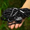 3Pcs/Set Rope Tensioner with Cord Carabiner Outdoor Backpacking Hiking Camping Guyline Cord Adjuster Aluminum Alloy Self-Locking Rope Tightener