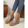Women’s Peep-Toe Wedge Platform Rivet Roman Sandals Casual Summer Flats