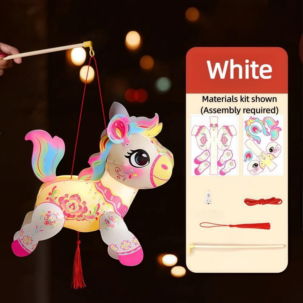 Cartoon Horse Year Lanterns Pony Shape New Year Lanterns  Holiday Kid's Toys