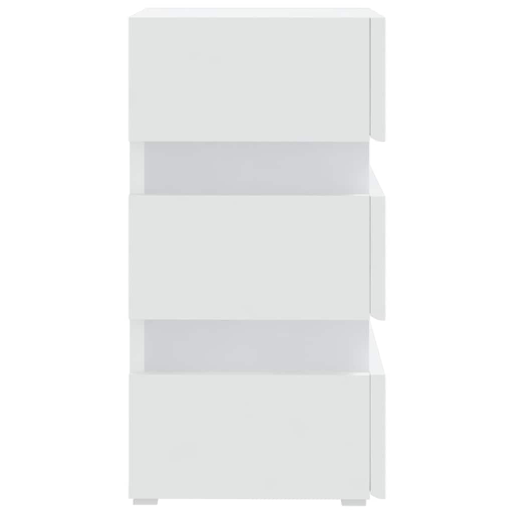 LED Nightstand White 45 x 35 x 67 cm Particleboard
