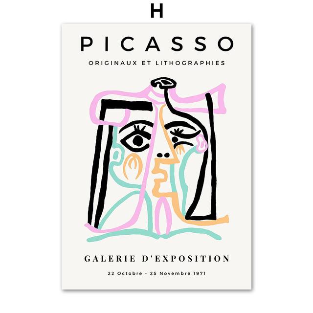 Vintage Abstract Matisse Picasso Coral Sun Nordic Poster and Prints Wall Art Canvas Painting Wall Pictures for Living Room Decor No Frame