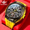 OUPINKE Watch Silicone Hollow Movement Waterproof Mechanical Watch Men's Watch