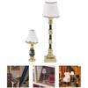 Mini Puppenhaus Stehlampe 1:12 LED Miniatur Beleuchtung Tisch Lampe Modell Desktop Ornament für Puppenhaus Dekor Möbel Zubehör Pack von 2