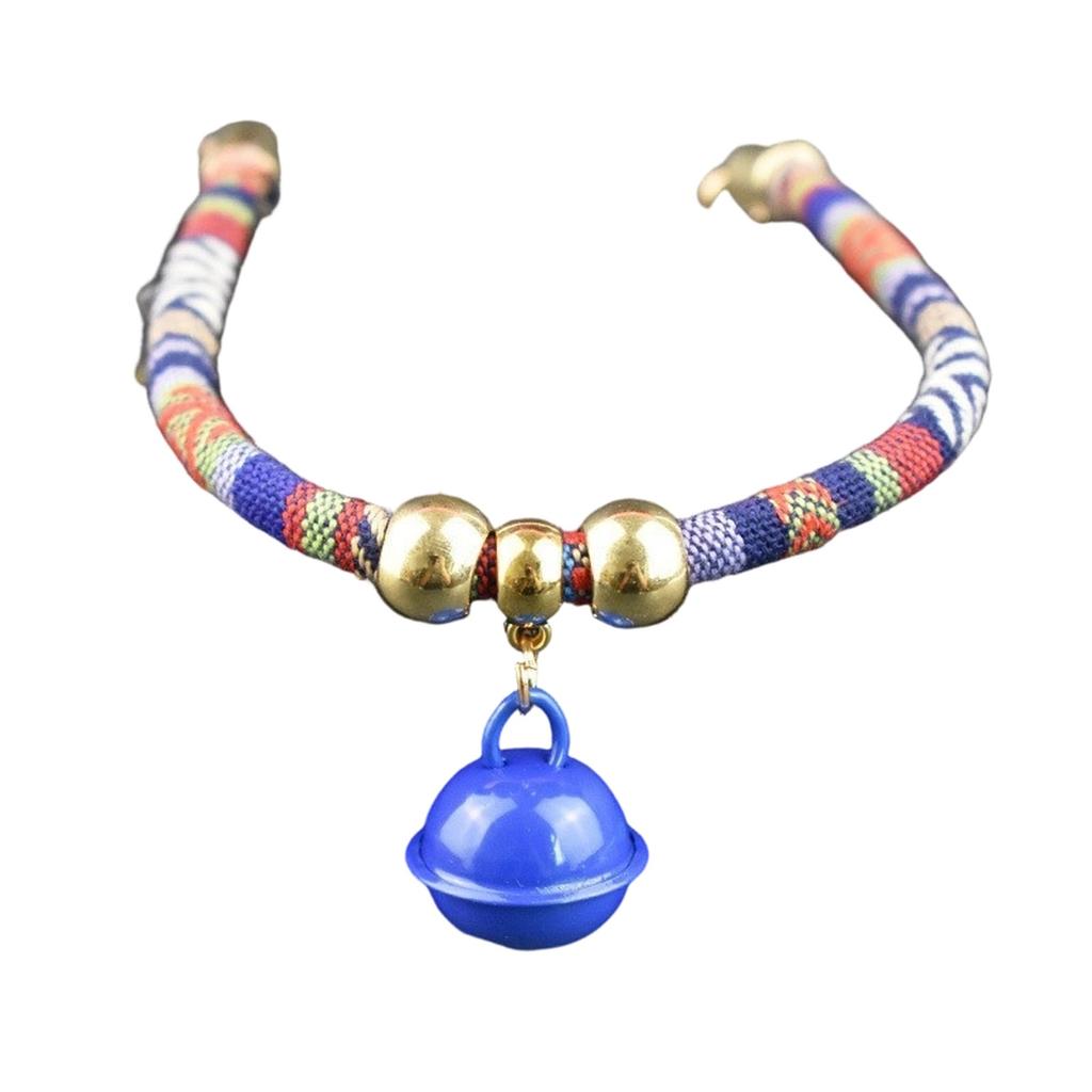 Collar with Bell is Bohem, Beads for Girls and Boys Cats,Small Breed Dogs Cord Accessory with Charm tip