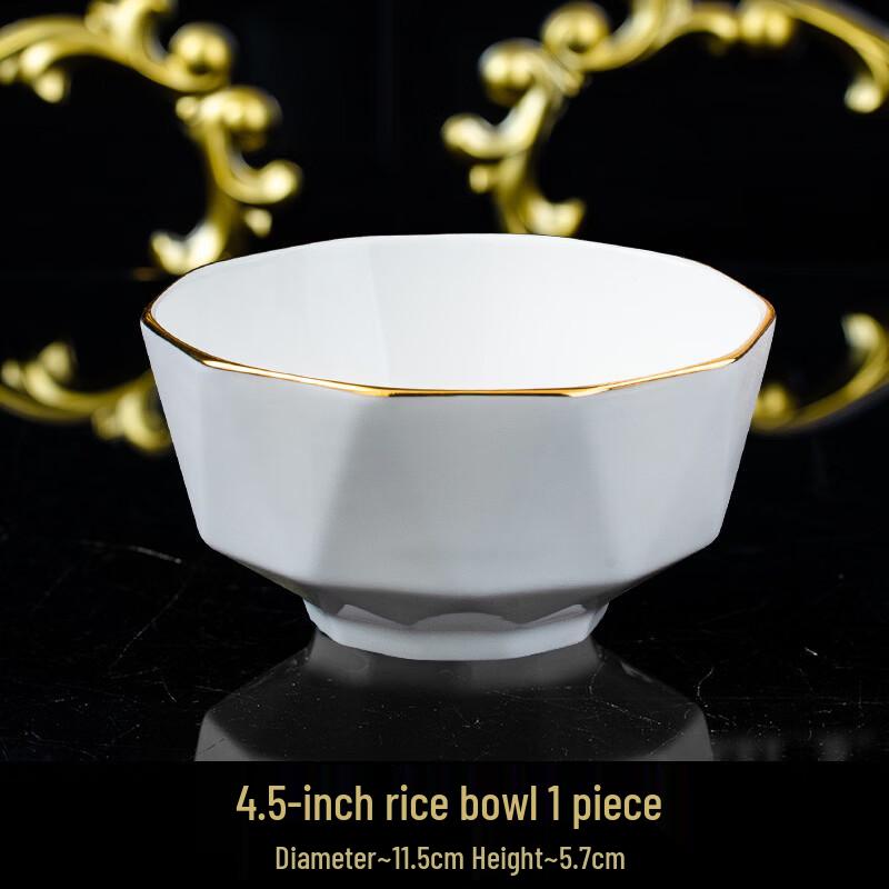 Jingdezhen Ceramic High-Foot Rice Bowls - Set of 3