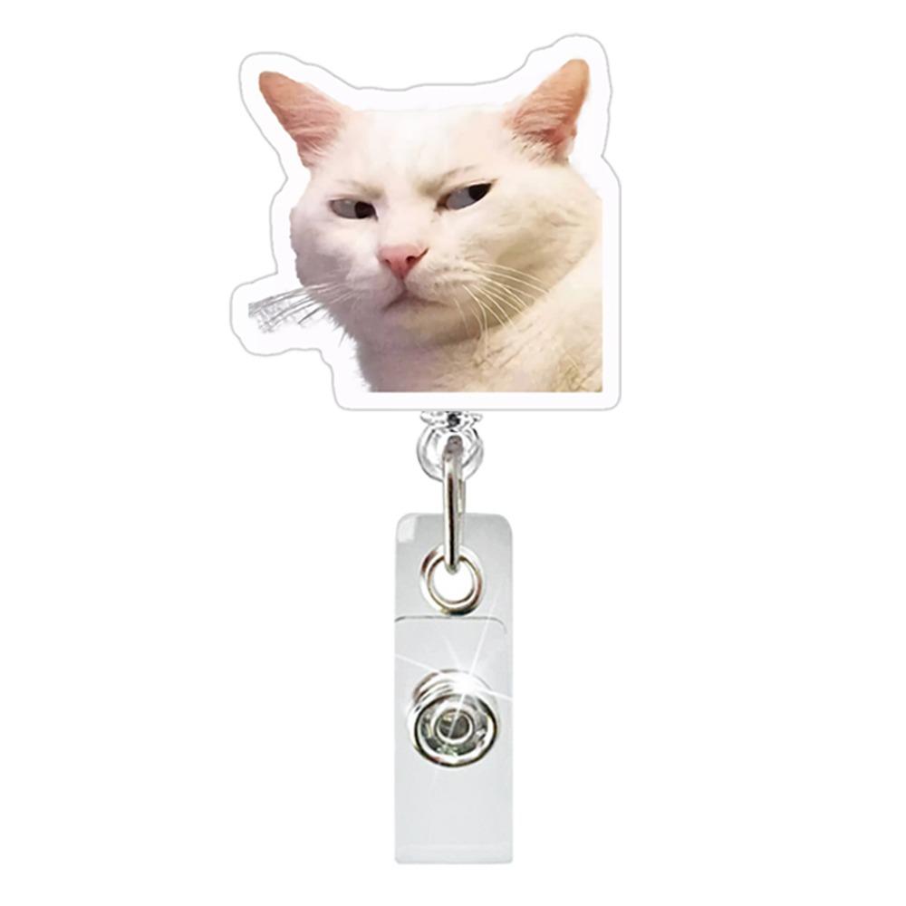 Lanyard Memes Badge Reels Retractable Name Tag Holder Fashion Cat Keychain