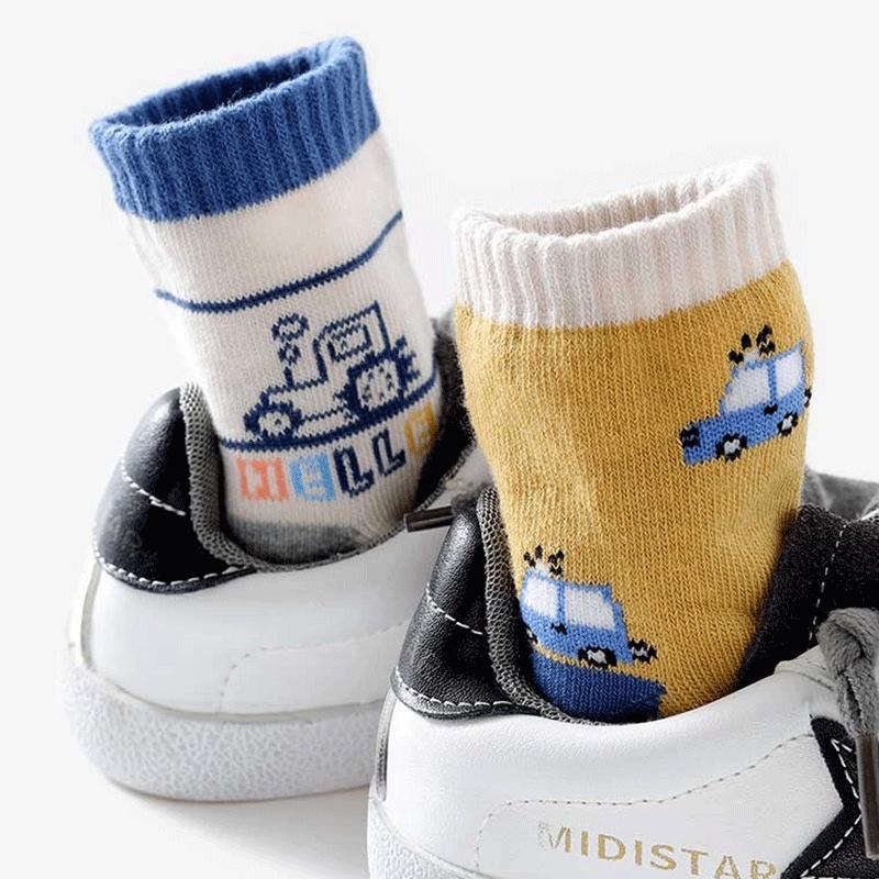 5 Pairs Kids Socks Boys Sock School Children Elastic Socks Spring Autumn Breathable Soft 1-9Years