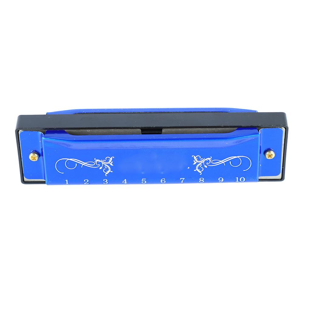 Harmonica 10 Hole 20 Tune C Key Professional Standard Mouth Organ with Case for Kid Beginner Blue
