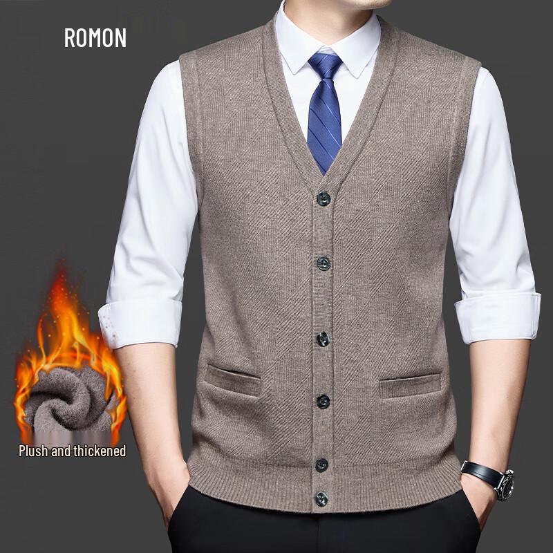 Luomeng Men's Plus Velvet Thickened Business Casual Vest
