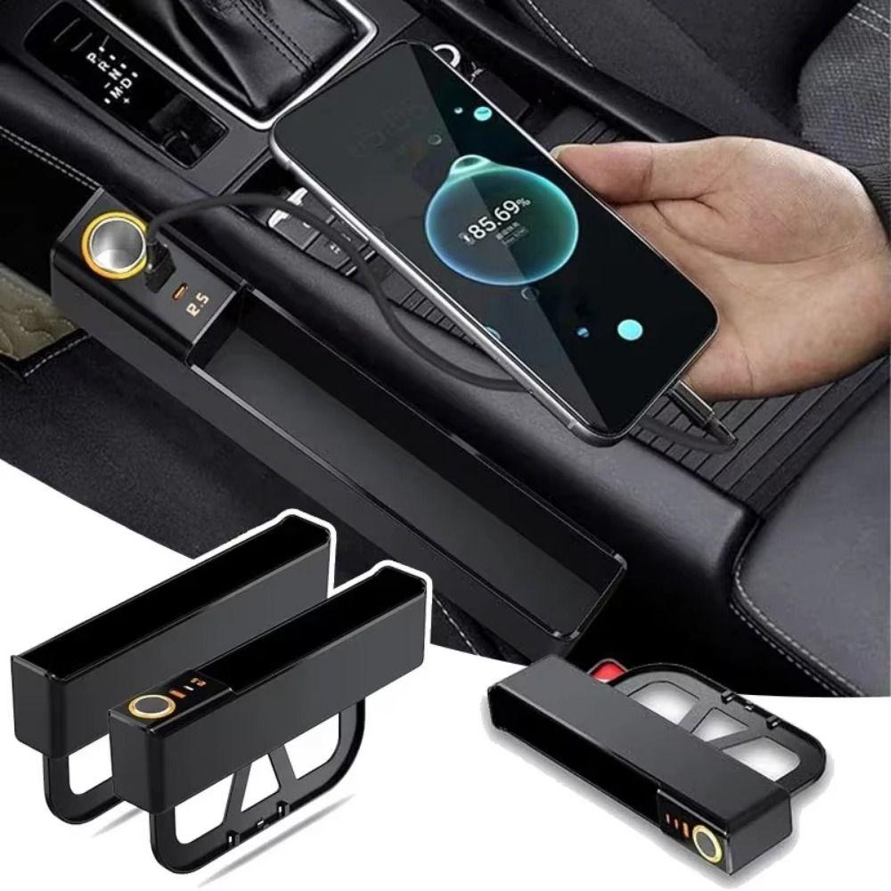 Multi-Functional Car Seat Gap Storage Box Fast-Charging Seat Gap Filler  Car Interior