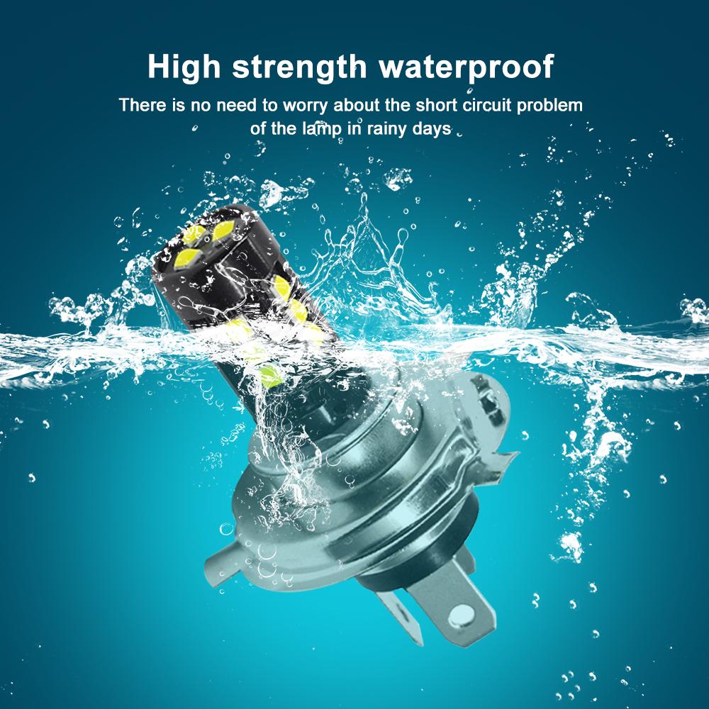 LED Motorcycle Headlight White High Low Beam Headlight Lamp Bulbs 12V Fog Light H4 BA20D P15D For Moto Scooter Tricycle