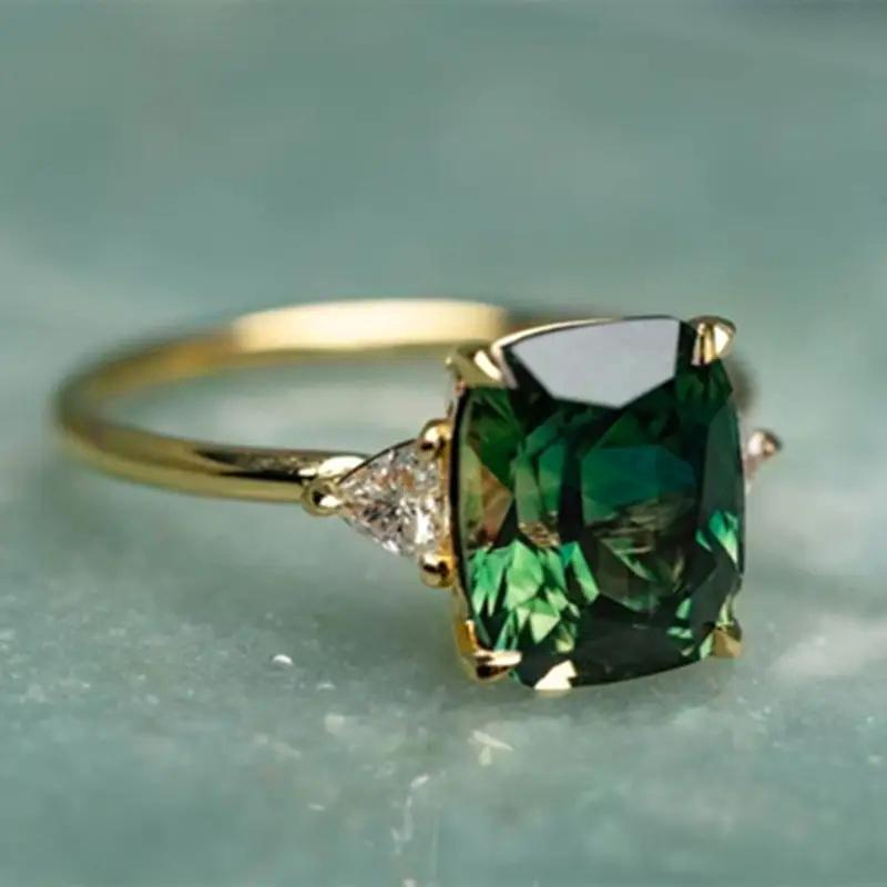 

Huitan Luxury Bright Zirconia Ring Female 4 Colors Available Finger Jewelry for Women Fashion Wedding Ceremony Accessories Gift 6