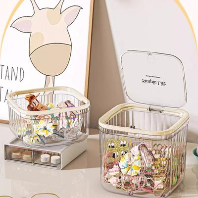 Storage Box with Press To Open Lid Design Anti-Dust Durable Plastic Large Capacity Organizer for Hair Accessories Jewelry