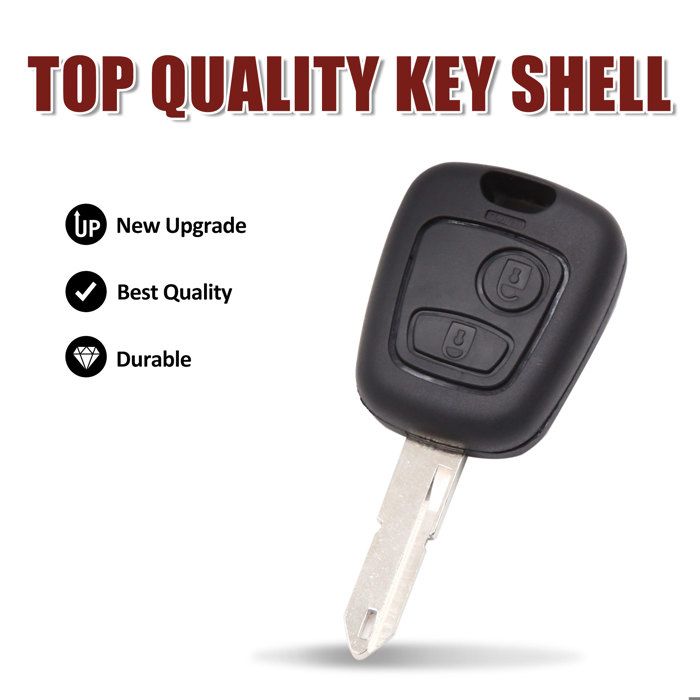 Coque de clé SOURCING MAP Coque de clé pour Peugeot 106 206 306 307 405 Plip Télécommande 2 Boutons avec Lame Boîte Rechange