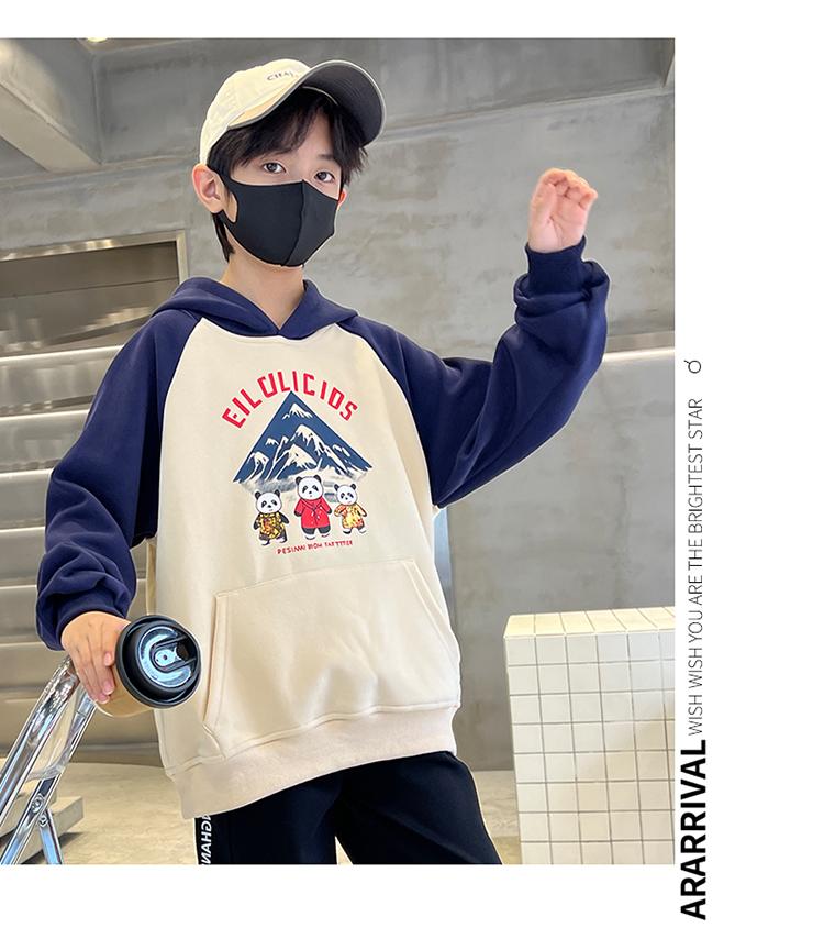 Boys' hoodie, spring and autumn hooded, children's boys' trendy coat, Korean version sports loose and trendy casual clothes top