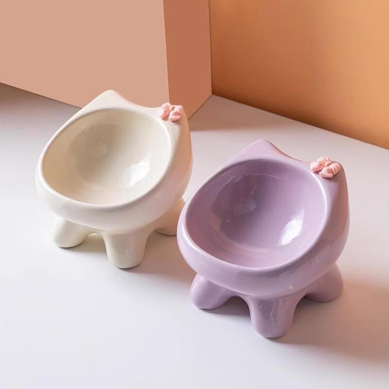 

HANDUNYOU Cute Ceramic Pet Bowl Set