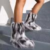 New style plush medium tube snow boots women's large size fluffy women's boots