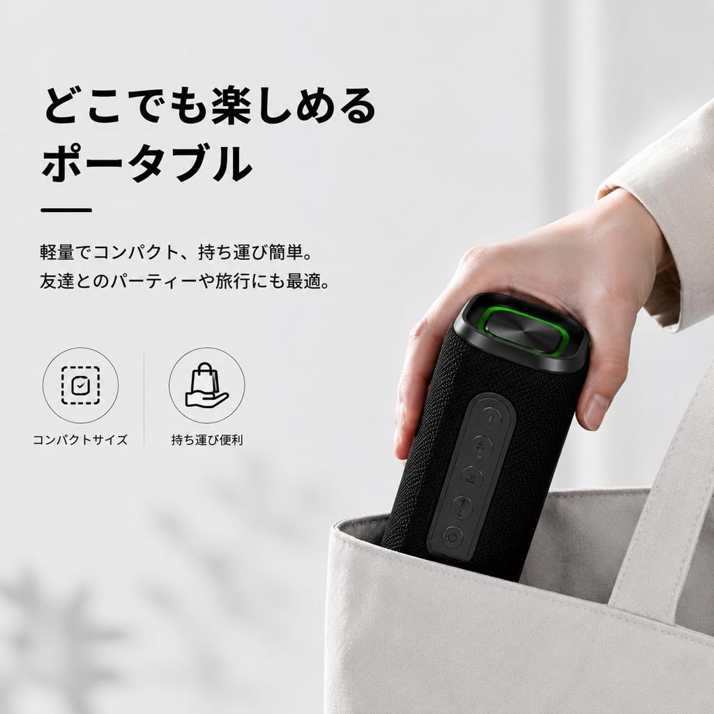 Bluetooth Speaker Wireless Speaker Waterproof 2026 Latest Model Hours Continuous IPX7 Waterproof Bluetooth Speaker Portable Bluetooth Speaker Deep