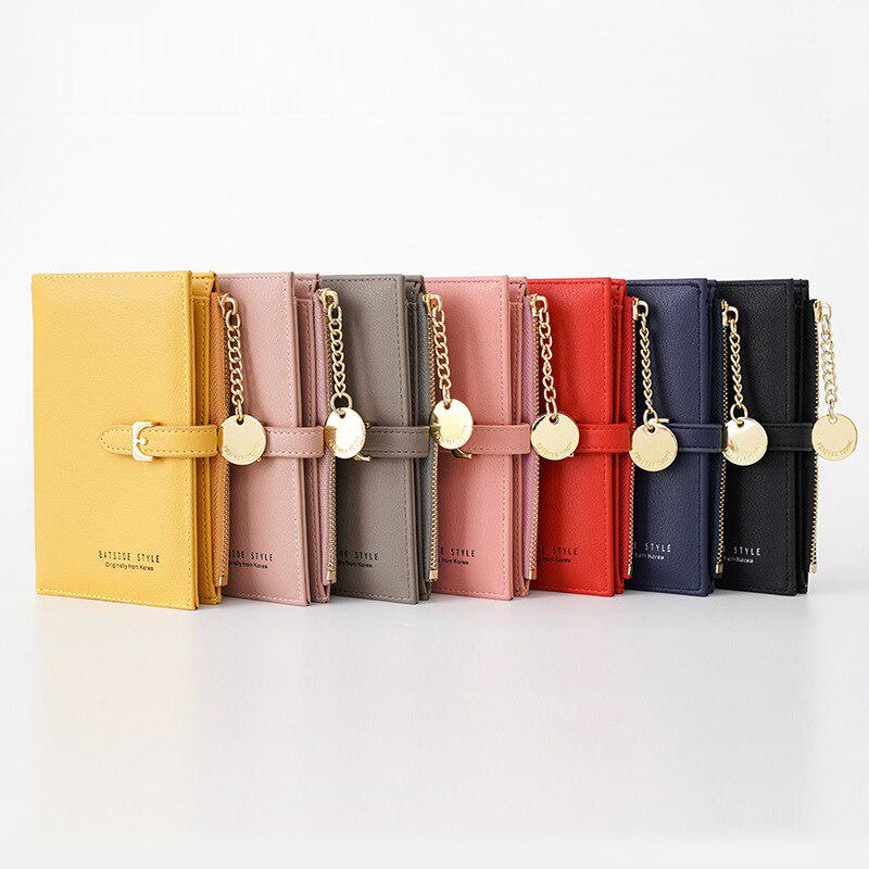 Chain Mini Women Wallet Zipper Short Purse Card Holder Coin Pocket Female Leather Wallet Carteira
