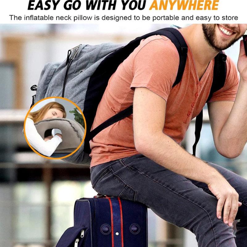 Inflatable Travel Pillow for Airplane Support Head Inflatable Pillow Neck Pillow