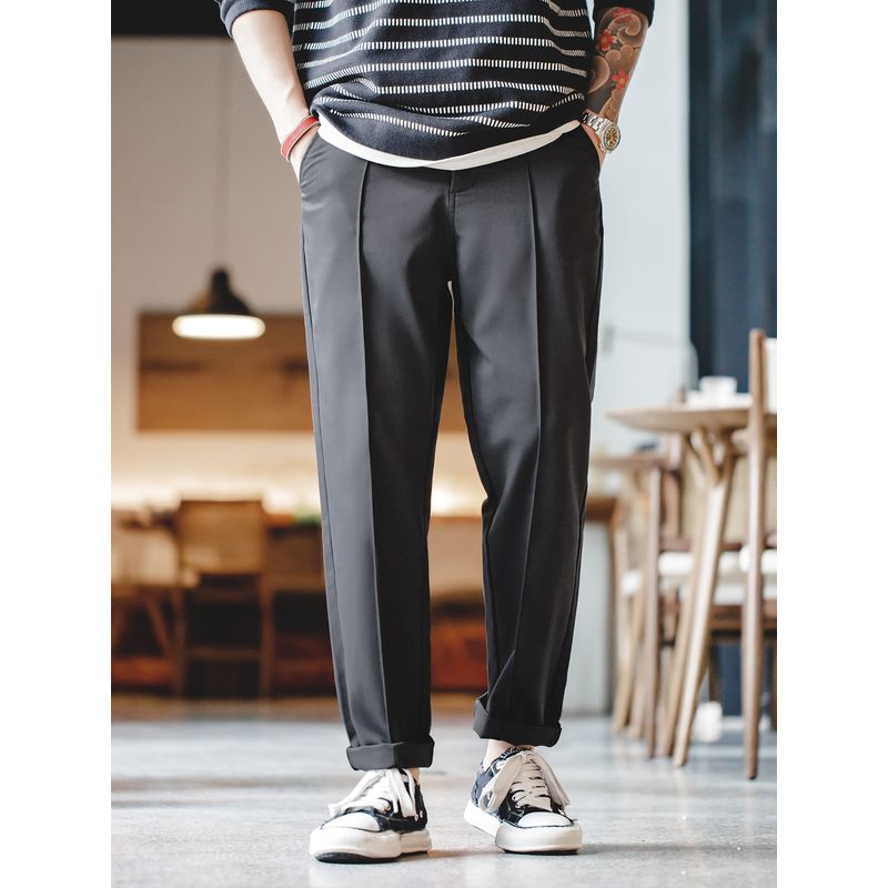 Marden Casual Three-Dimensional Single Pleated Drape Long Pants Parka
