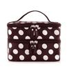 Borsa Trucco Trendy a Doppio Strato Spaziosa Design a Pois Bianchi e Neri Per un Facile Stoccaggio