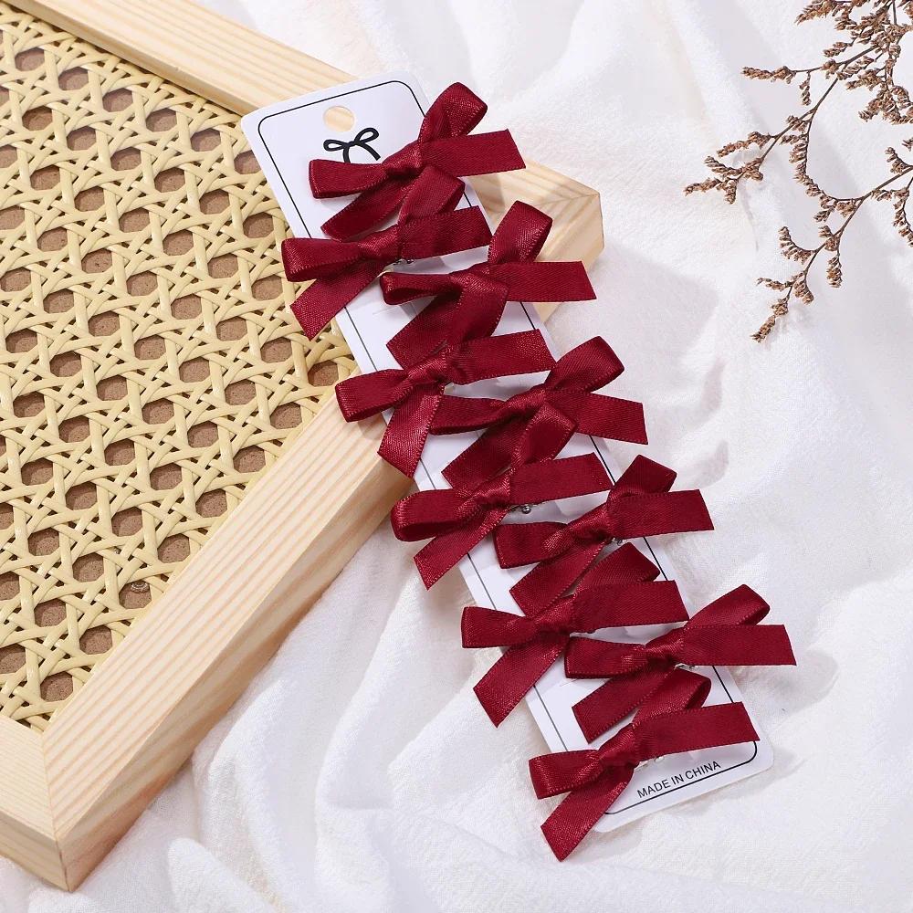 

РАДУЖНЫЕ БАНТЫ 10 шт. Детские милые однотонные мини-банты Заколка для волос для маленьких девочек Балетный стиль Лента Плетеные аксессуары для волос