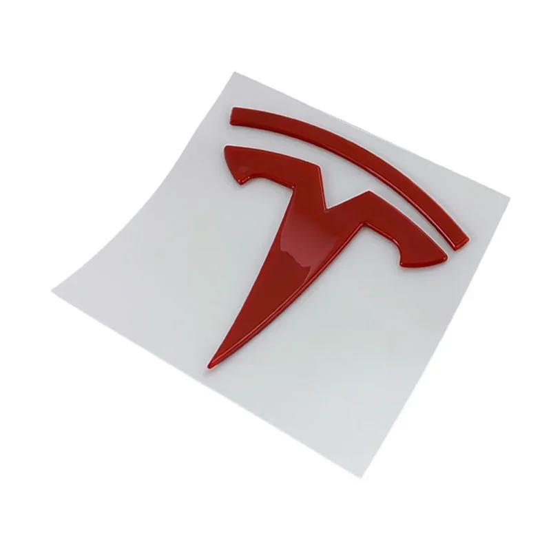 9x8.8cm ABS Car Trunk Badge Sticker for Tesla Model Y Auto Rear Tail Emblem Decal Exterior Decoration