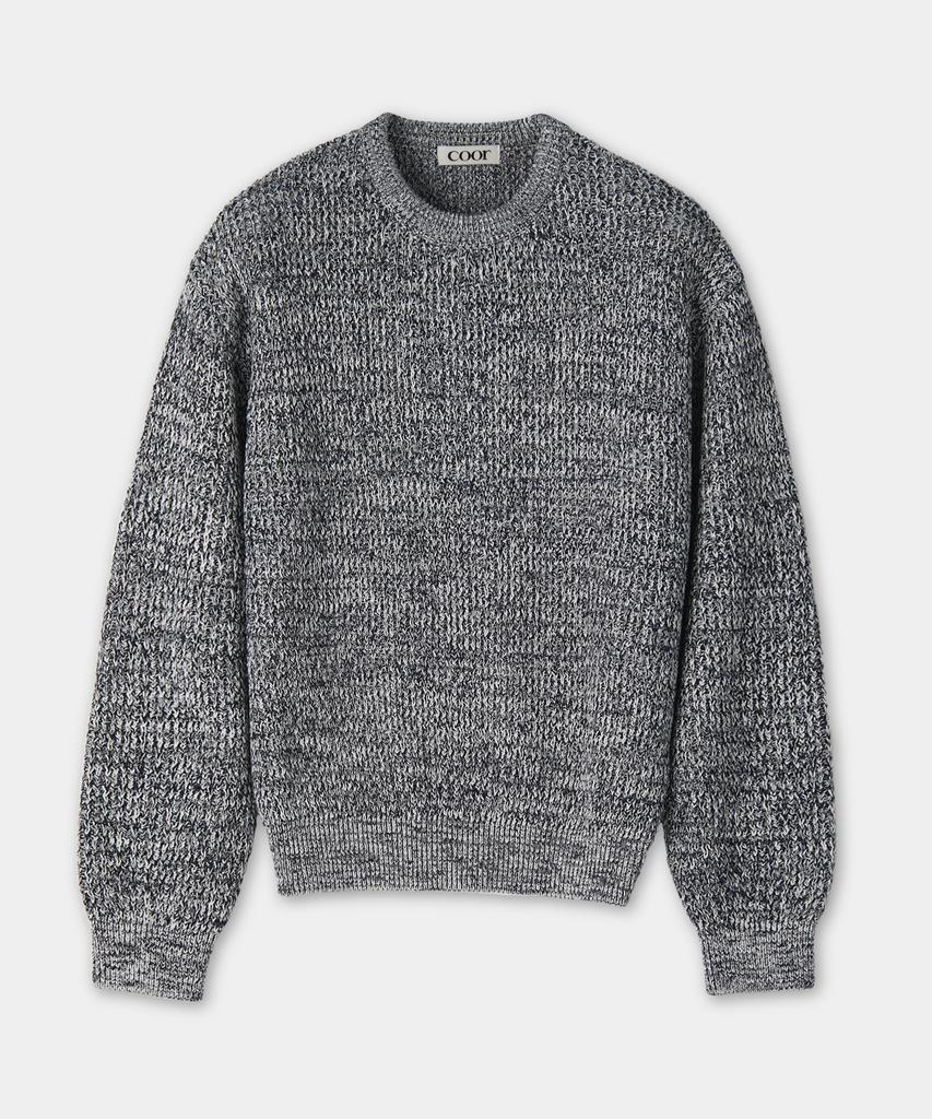 Kueo Tweed Fisherman Pullover Knit (Navy)