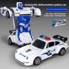 Electric Large Police Car Model With Sound Light And Auto Transformation For Kids Play