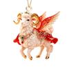 Ornamenti Appesi Capra Brillante Decorazione Animale Piatta 2D Nuova Portachiavi Decorazione Festa Festiva