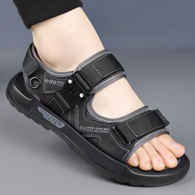 Fashion New Summer Breathable Cool Outdoors Non-slip Men Leather Shoes Trend Design Trending Adult Soft Sole Shoes Comfort Beach Sandals