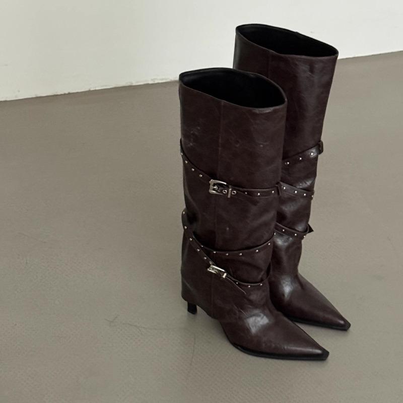 Fashion Sexy High Heels High Boots Women Pointed Toe Heeled Shoes 2025 Designer Winter New Party Chelsea Fashion Boots Woman Pumps Botas