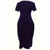 Solid Simple Dress, Casual Short Sleeve Maxi Dress With Pockets, Women's Clothing