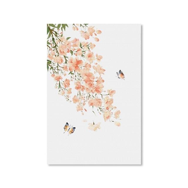 

Красивый персик и бабочка постер с принтом на холсте картина картина для дома настенное искусство граффити спальня современное украшение на заказ 21*30cm