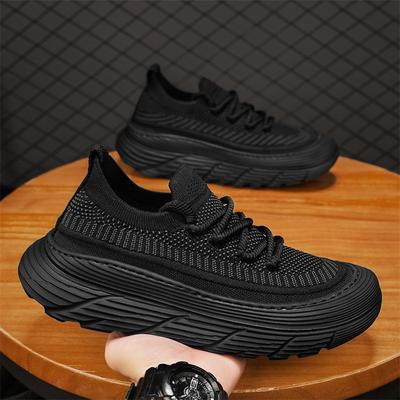 Sapatos masculinos primavera novo sapatos esportivos tecelagem voadora respirável sapatos de plataforma sapatos casuais masculinos outono sapatos de trabalho masculinos sapatos de tecido