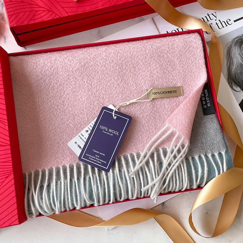 Gradual Change of Color 100 Cashmere Scarf Women's Winter Atmosphere Couple Scarf Gift for Girlfriend