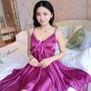 8 Colors Women's Silky Sleepwear Dress Sleeping Dress Nighties Pajamas Dress Sexy Nightwear Night Dress for Women