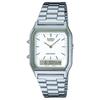 Casio Retro Dual Time Wristwatch Silver AQ-230A-7DMQYES Classic Design Quartz Timepiece