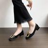Women Shoes Fashion Pumps Designer Square Buckle Patent Leather High Heels Shoes OL Dress Shoes