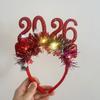 Sequin 2026 New Year Headbands Colorful Comfortable Christmas Headpiece Celebration Number Glitter Headwear for Adult and