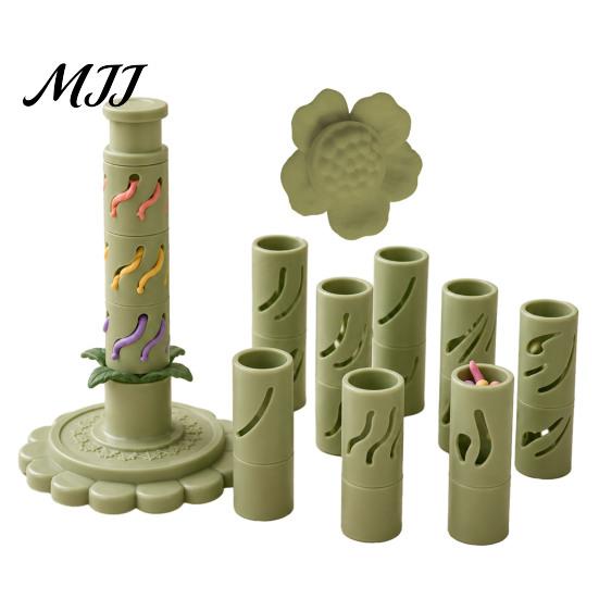 Pottery Studio Accessories Modular Clay Bloom Maker, Flower Shaping Tool with 9 Sleeve Patterns, 3D Craft Tools Printed DIY Stackable Press