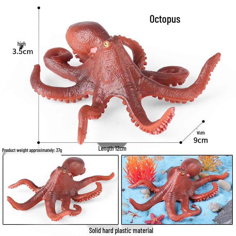 Marine Life Toy Set: Squid, Octopus & Jellyfish Figurines for Kids