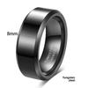 6MM 8MM Double Bevel Three Color Tungsten Steel Smooth Ring Simple Versatile Wedding Band