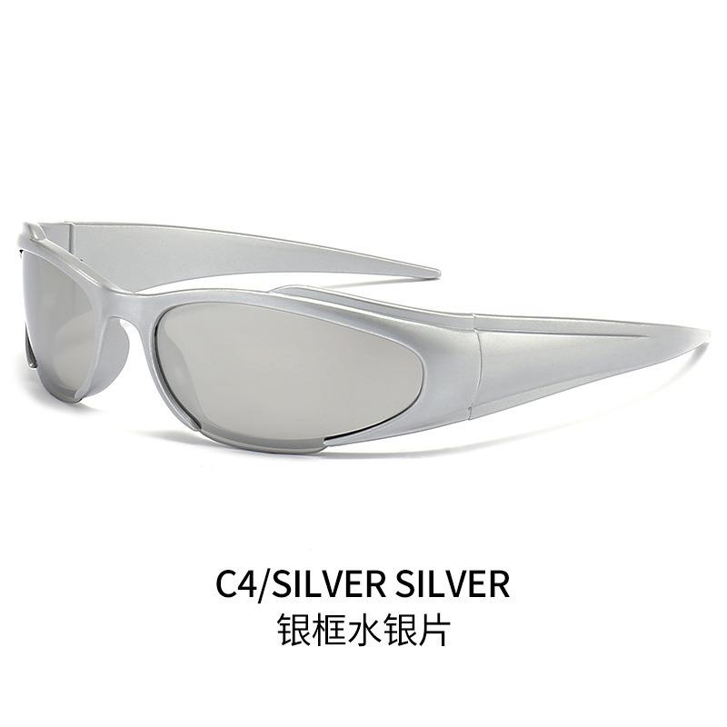 2023 Unici UV400 Logo Personalizzato Sportivi Alla Moda Occhiali da Sole Occhio di Gatto Sportivi Equitazione Y2k Avvolgenti Occhiali da Sole